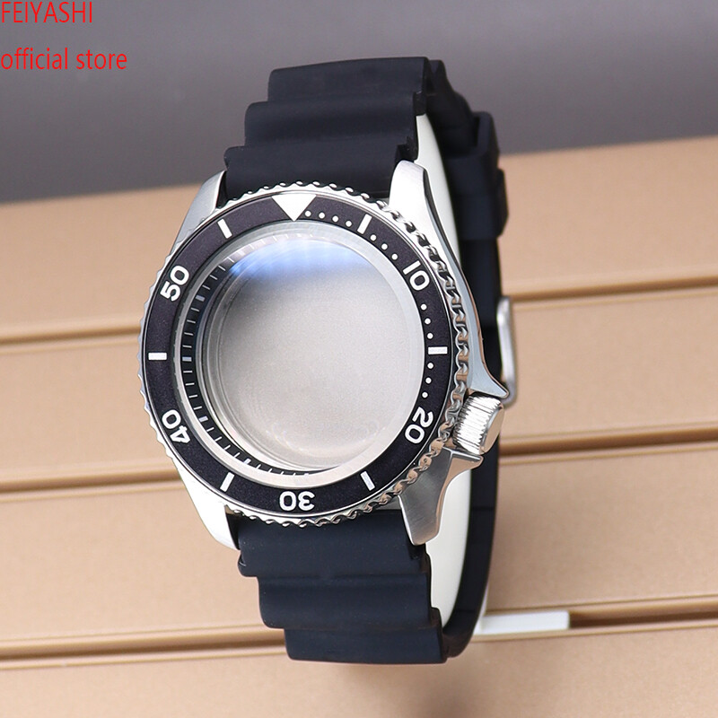 42.5mm Watch case strap with black aluminum ring For Seiko Nh35 NH36 38 Movement
