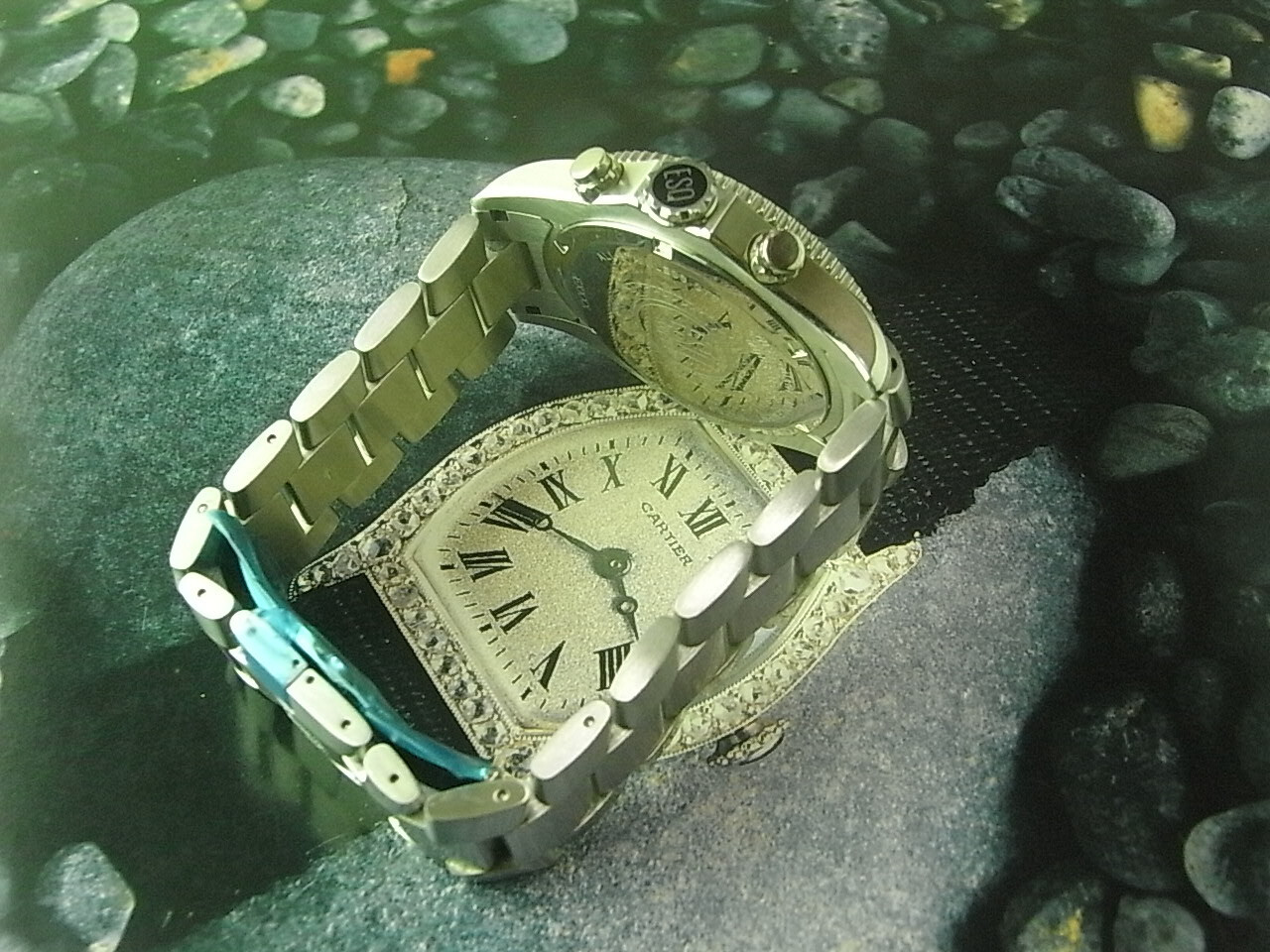 Defective NOS 40MM ESQ BY MOVADO DIVER CASE WITH 22MM SS WATCH BAND BRACELET