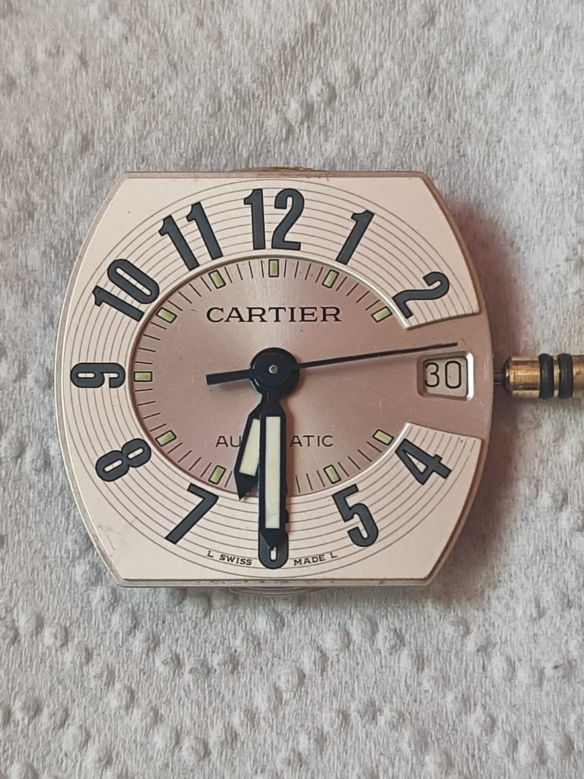 Cartier Roadster 18K Automatic Cal 2892A2 Part Movement With Dial & 18K Crown W
