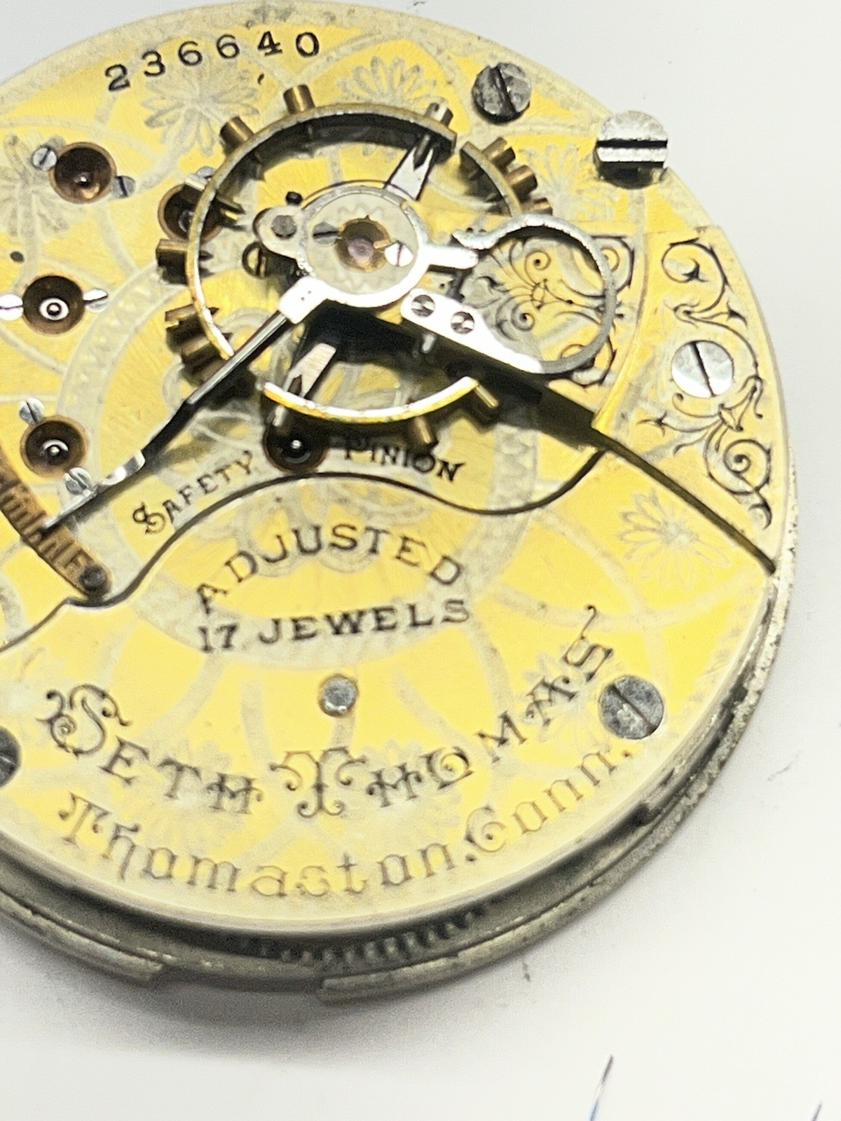 18sz Seth Thomas Balance Good Parts Not Working Pocket Watch Movement 17 Jewel