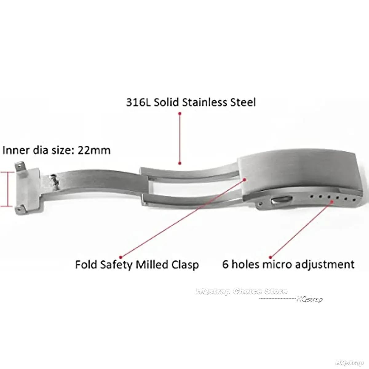 18mm 20mm 22mm Extended Fold Silver Stainless Steel Clasp For Seiko Watch