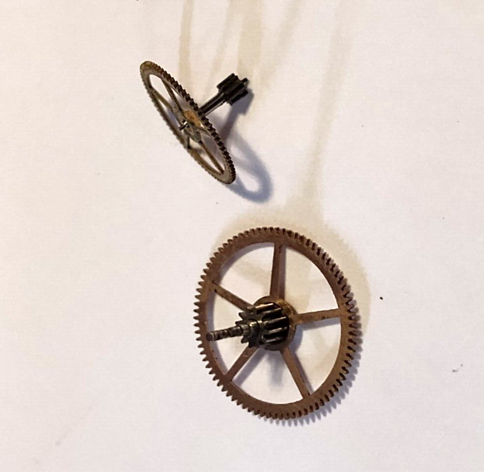ILLINOIS 16 SIZE POCKETWATCH CENTER + THIRD WHEEL 1524-1496 —– ITEM 1