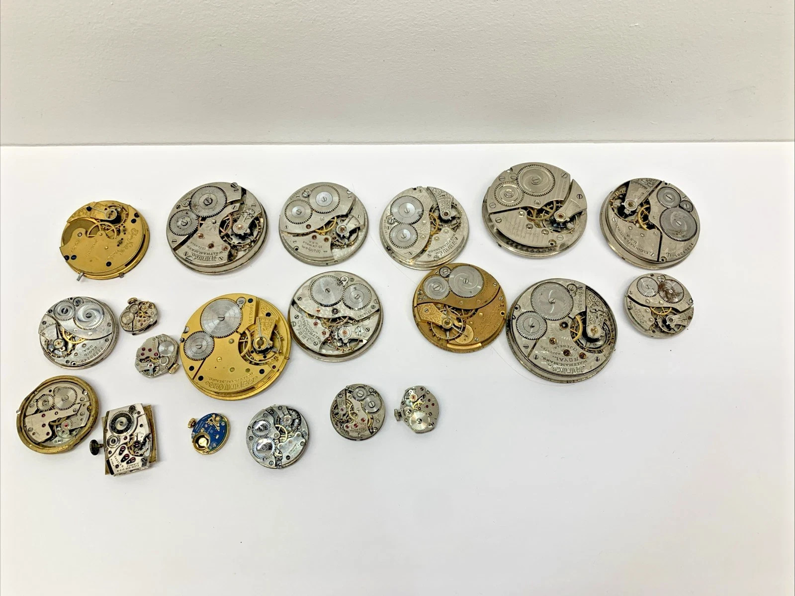 PARTS AS IS Watch Lot Pocket Watches Movements Waltham Elgin Lord