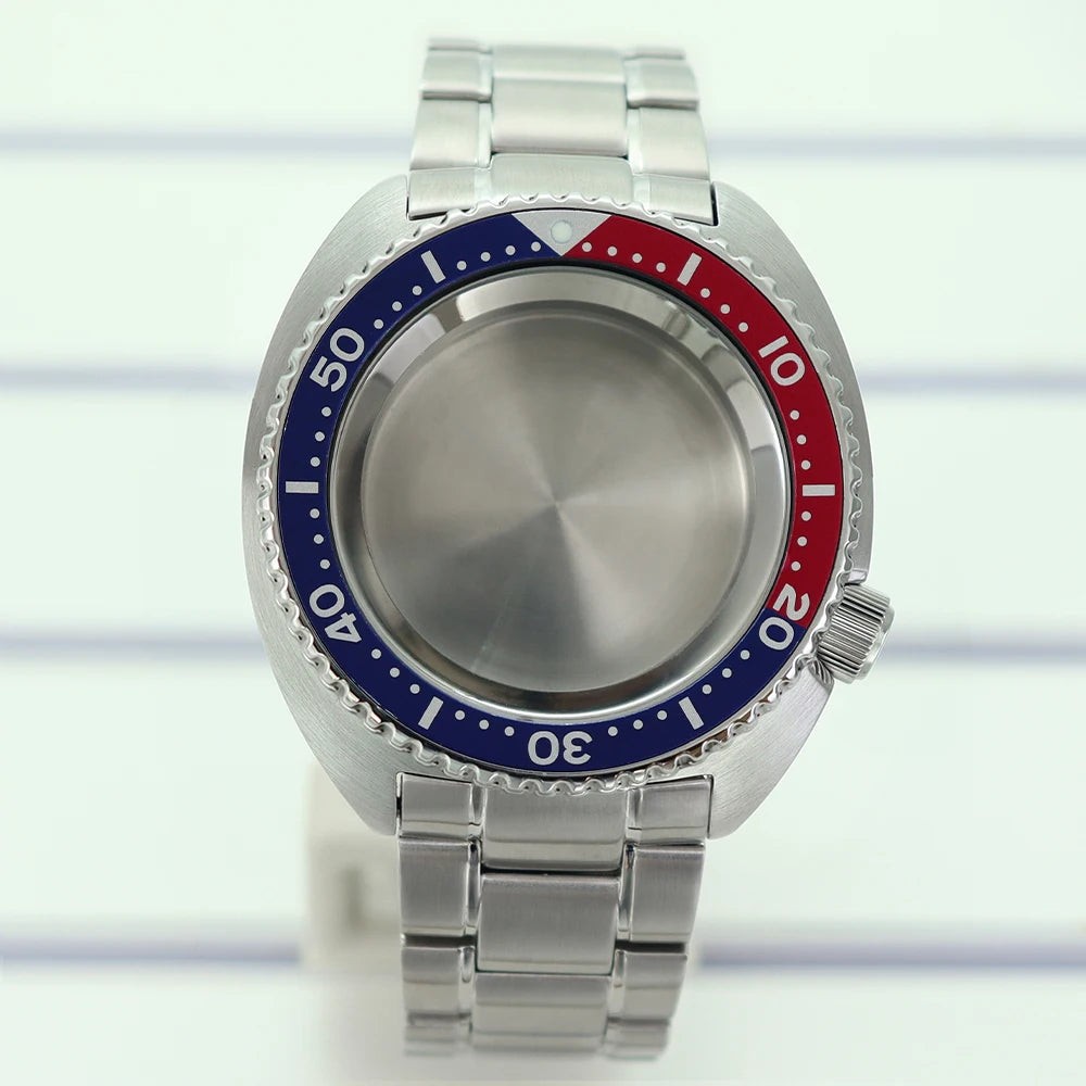 45mm Steel Watch Case Sapphire Glass For Mod skx big Abalone NH35 NH36 NH38