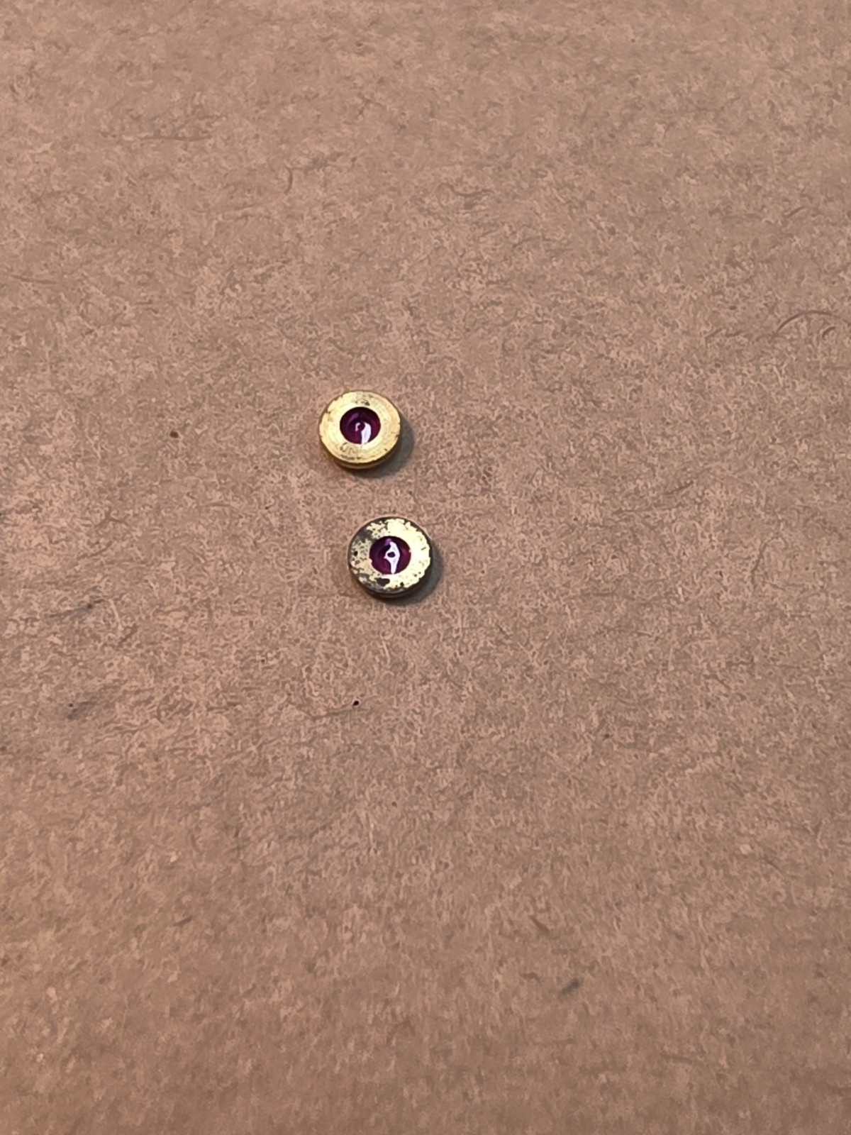 Set Of NOS Hamilton 12s Pocket Watch Hole 12 Upper & Lower Balance Jewels Parts