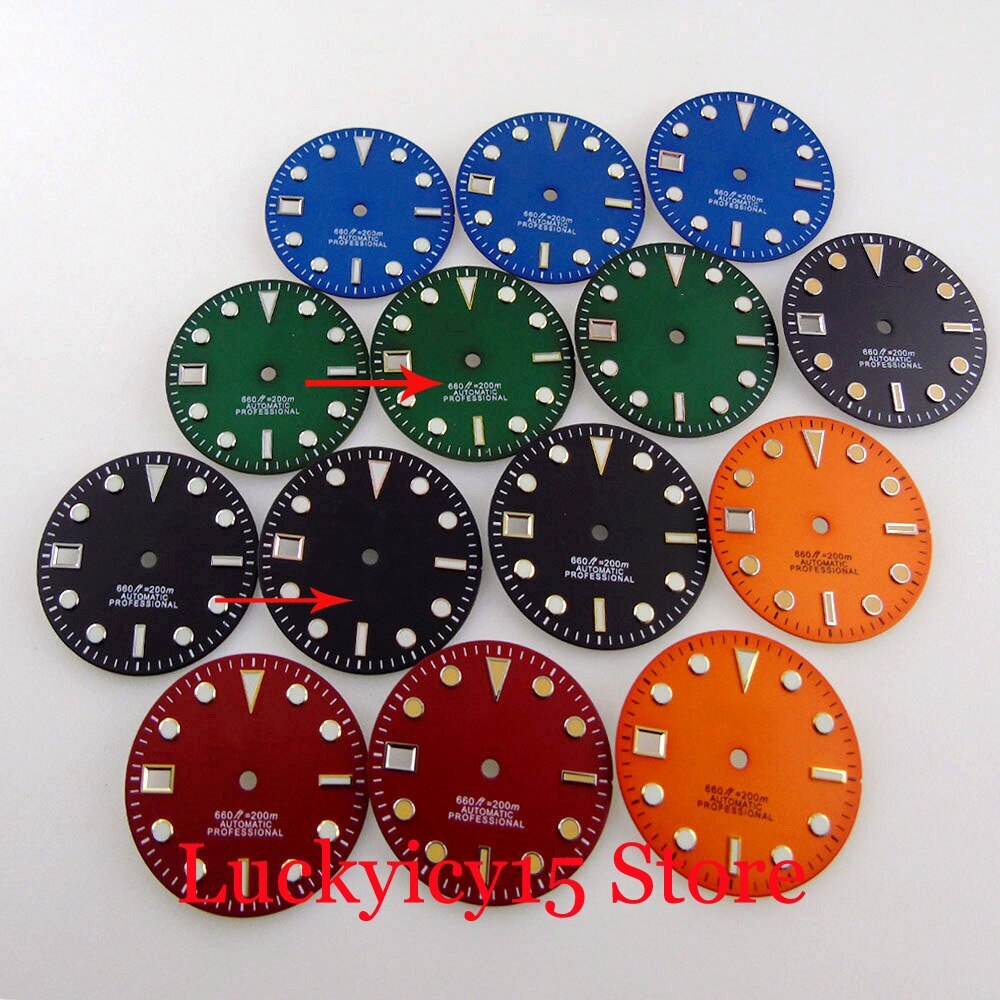 29MM Accessories Left Hand Watch Dial Fit NH35 Movement Automatic Men Case Watch