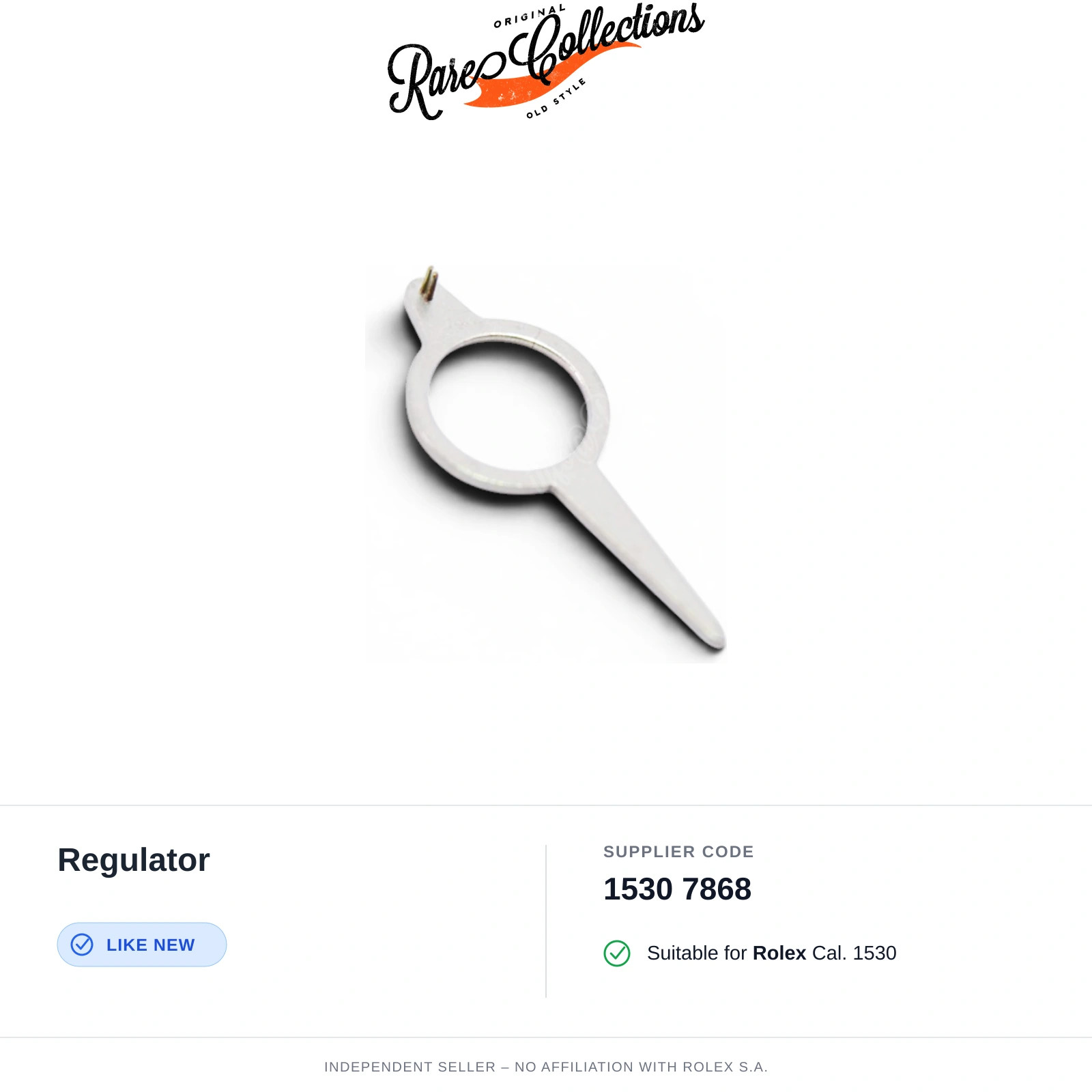 Regulator for Rolex (cod. 1530 7868) — Excellent Condition