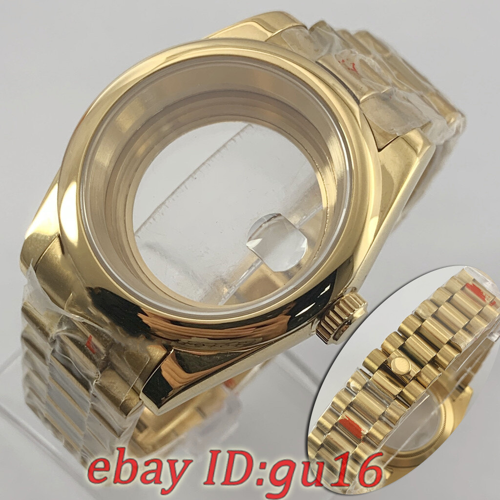 36mm/40mm Gold Watch Case Fit NH35 NH36 Miyota 8215 8205 PT5000 ETA 2836/2824