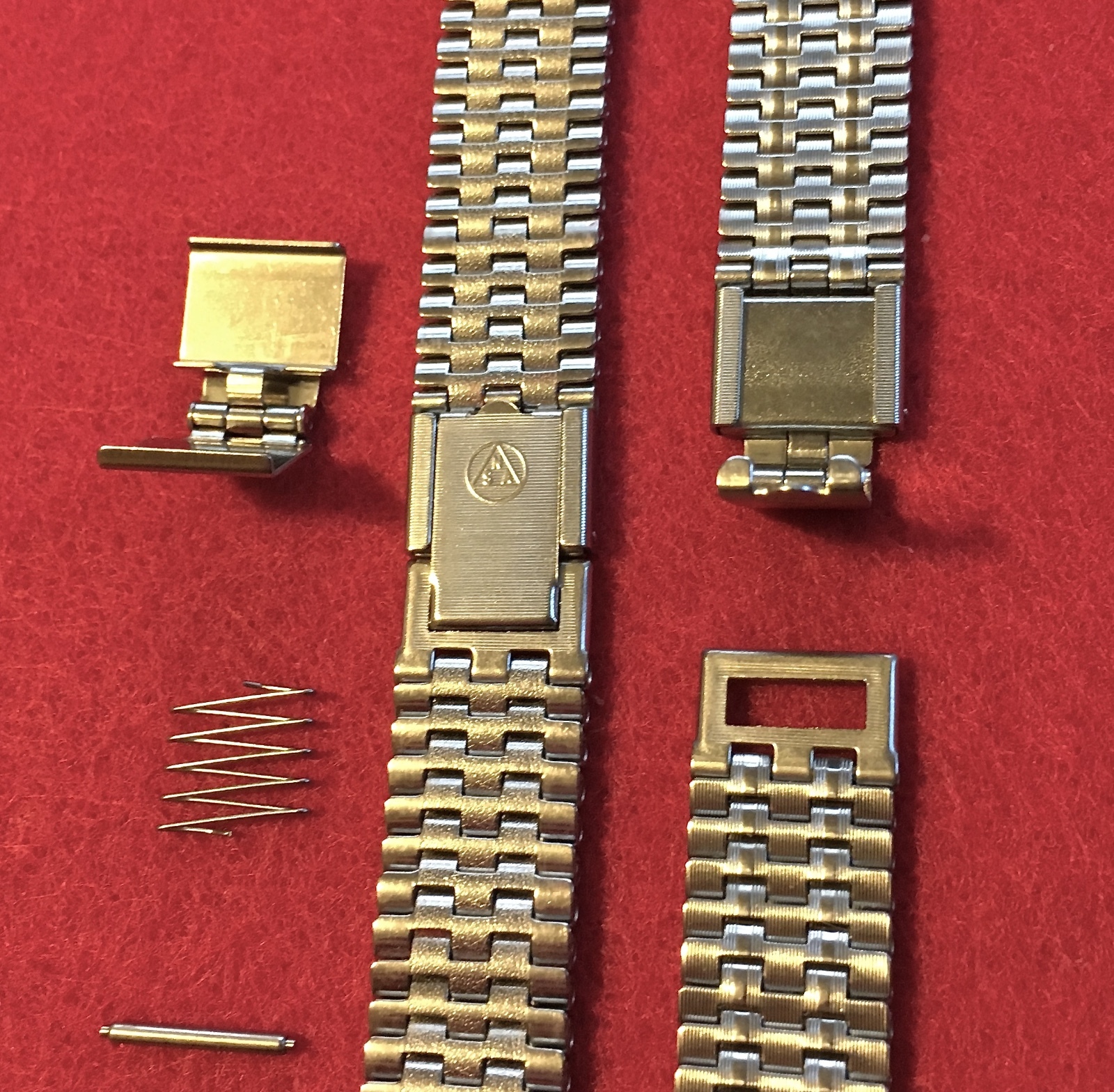 Ladies NSA watch bracelet steel complete clasp for 5-row links NSA band 1960/70s