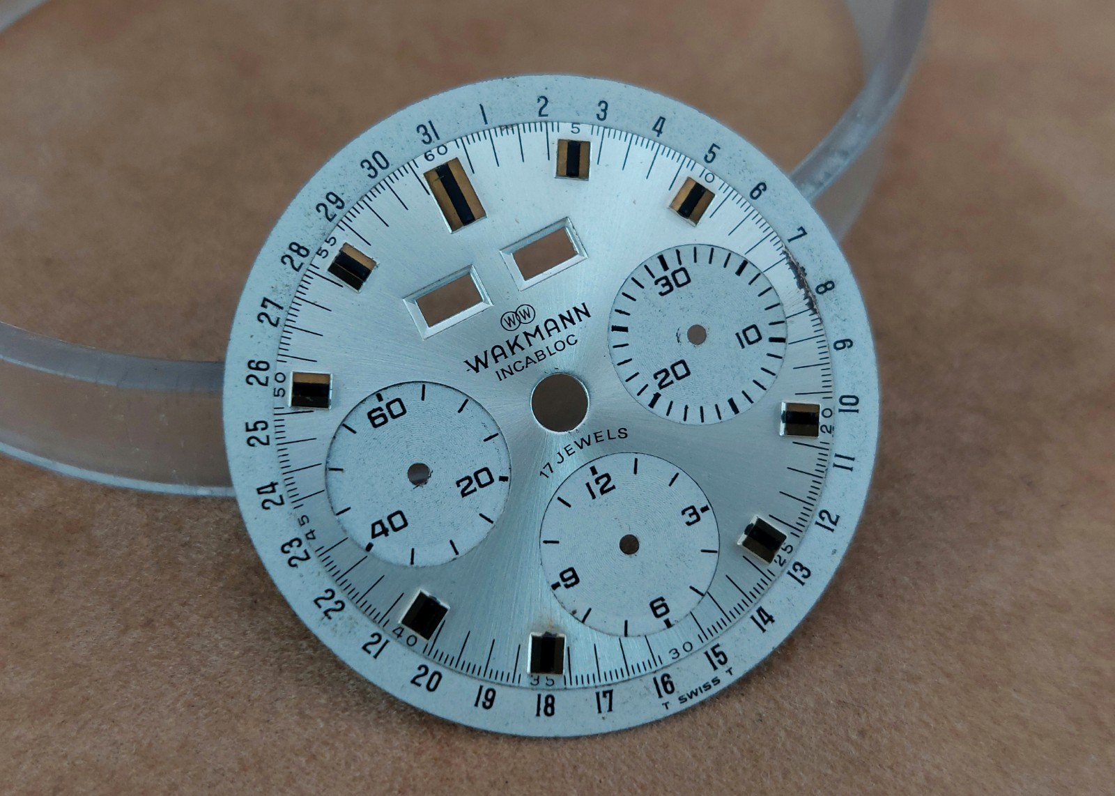 Original Vintage WAKMANN Chronograph DIAL for Valjoux 72. Ca 1950’s