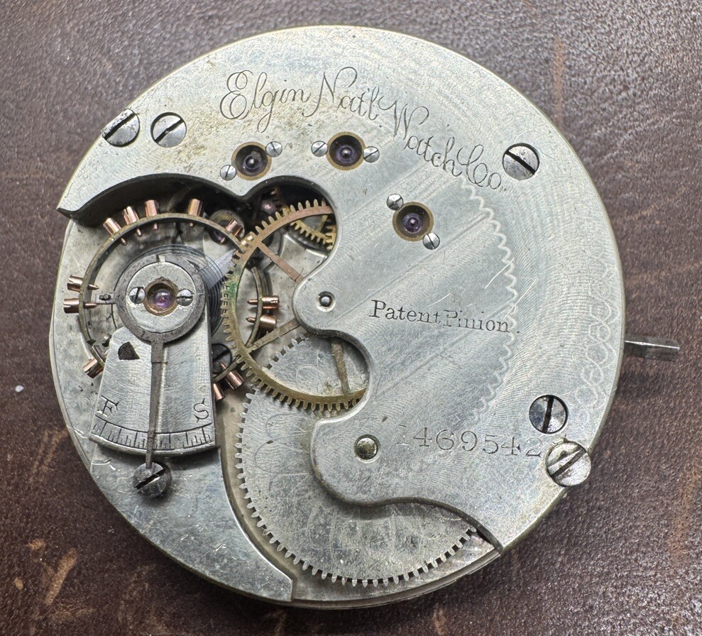 Rare 1884 ELGIN GRADE 67 8S 15J Pocket Watch Movement – For Repair