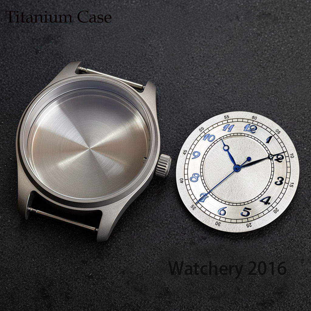 39mm Pilot Titanium Watch Case Fit NH35 Miyota 8215 ETA2824 Auto Movement Watch