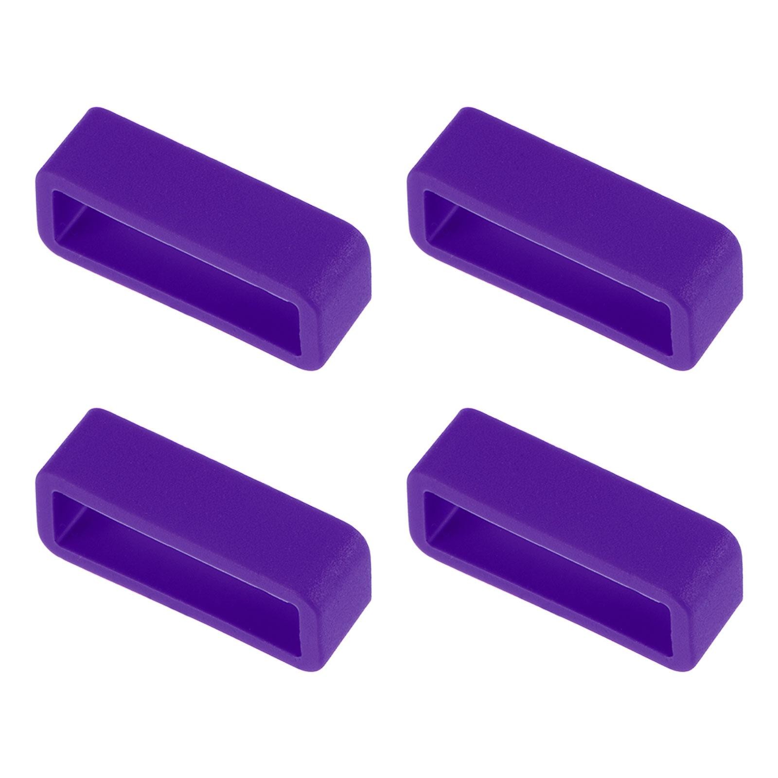 Watch Band Strap Loops Silicone for 20mm Width Watch Band, Purple 4 Pcs