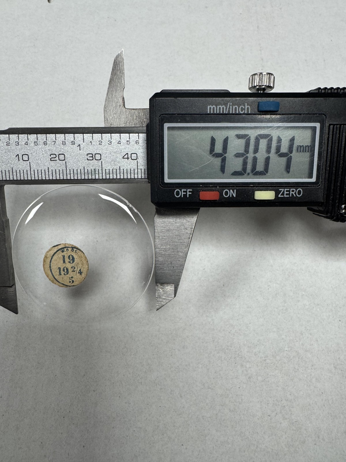 Vintage W.B.&C. Pocket Watch Mineral Crystal Domed 43.04mm 19 19 2/4 5 Clear
