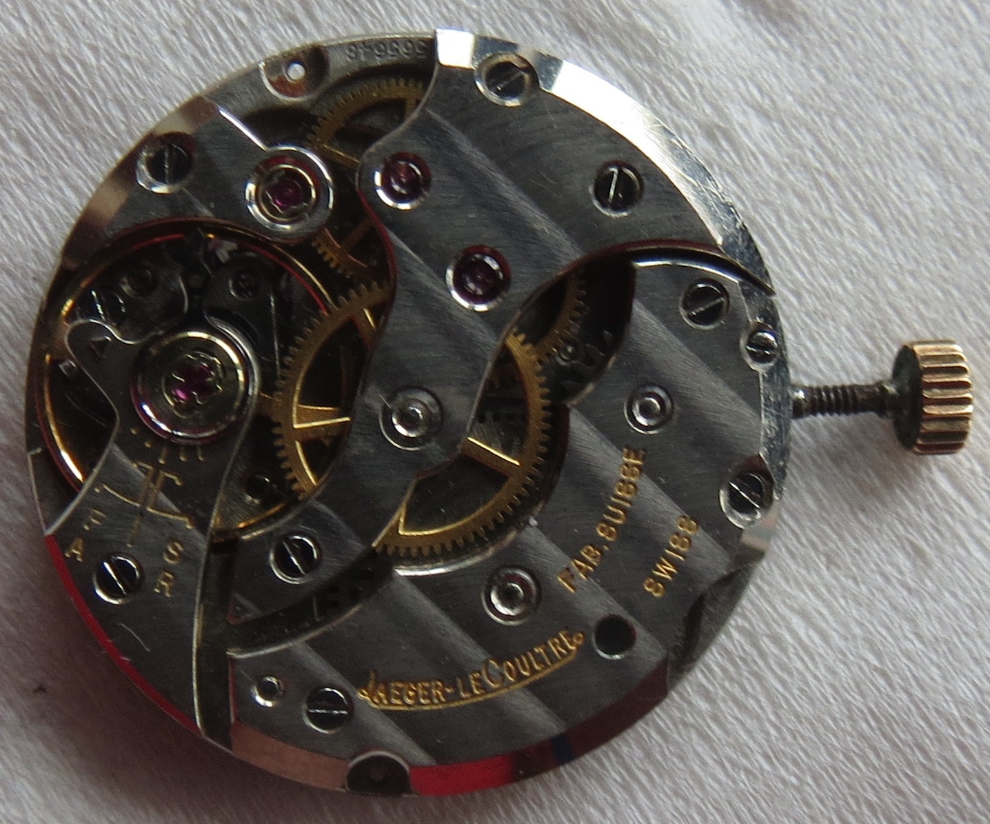 Jaeger LeCoultre mens wristwatch movement caliber 818, 21 mm. in diameter