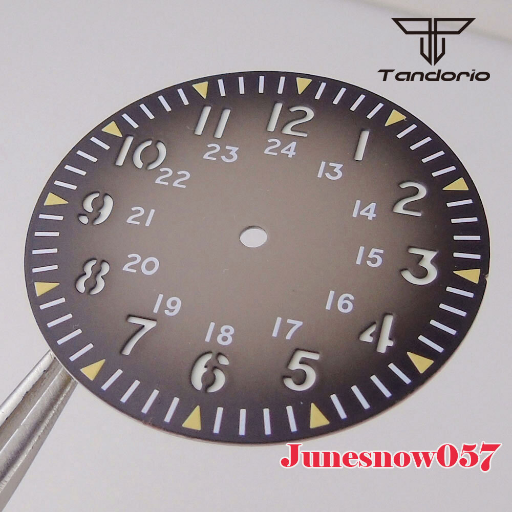 33.5MM Watch Sterile Dial Black Blue/Gray/Red Fit NH35 NH36 SKX SRP PT5000 ETA