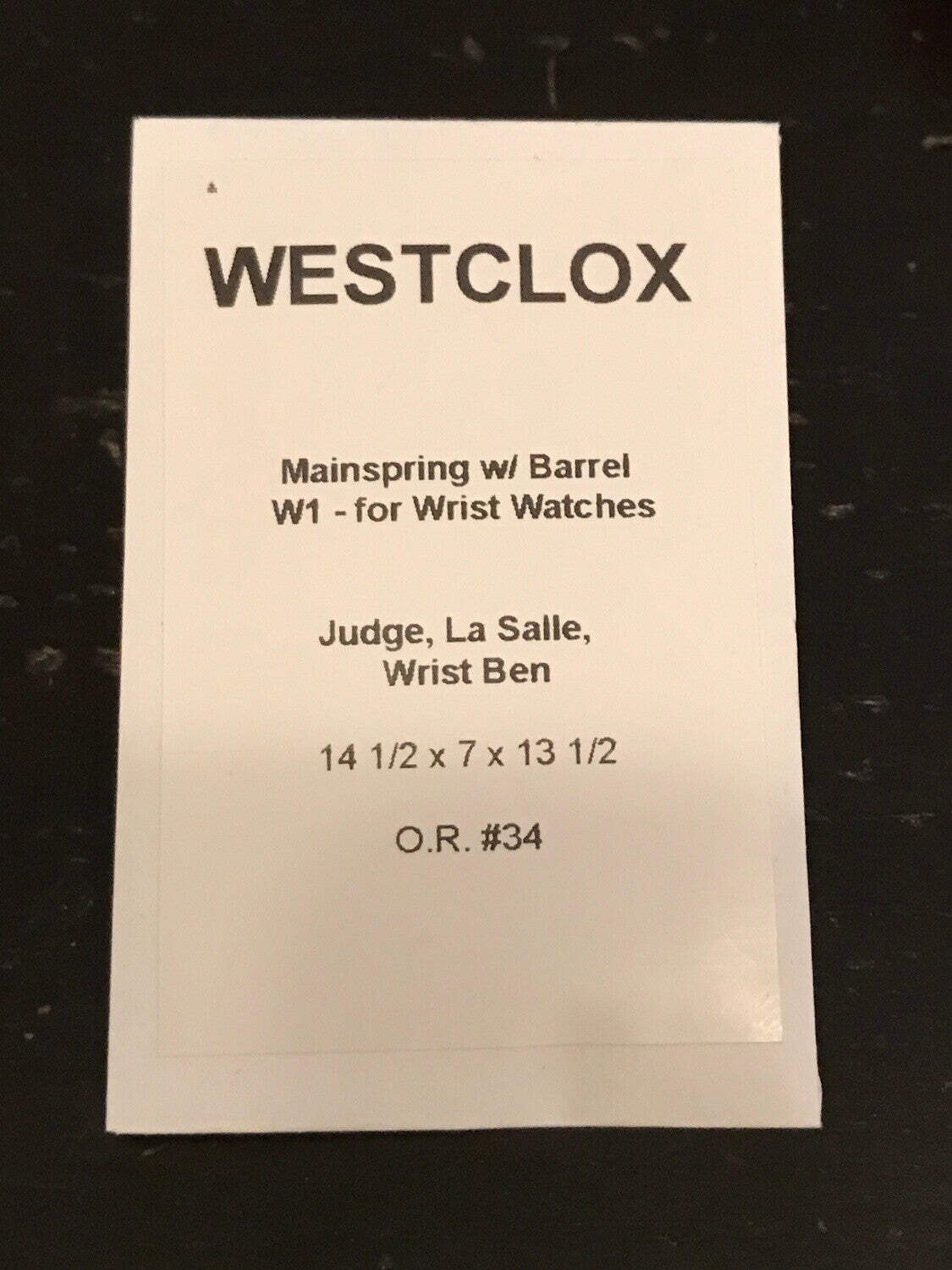 Westclox Wrist Watch Mainspring + Barrel – Wrist Ben, Judge, La Salle