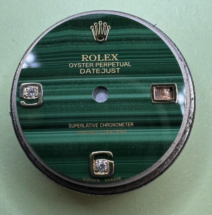 Rolex Ladies Datejust/President Custom Malachite Diamond Dial For 26mm Watches