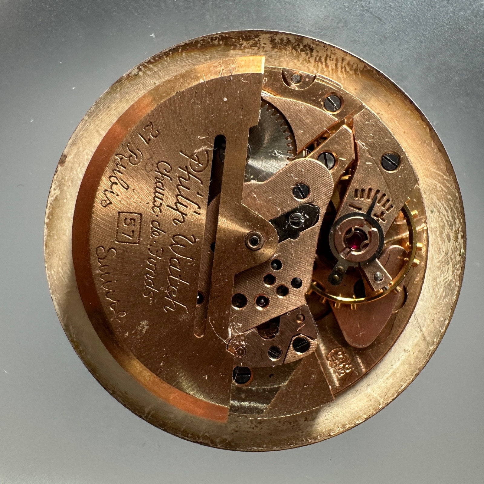 Philip Watch 57 Automatic 21 Ruby 26mm Dial and Hands Movement