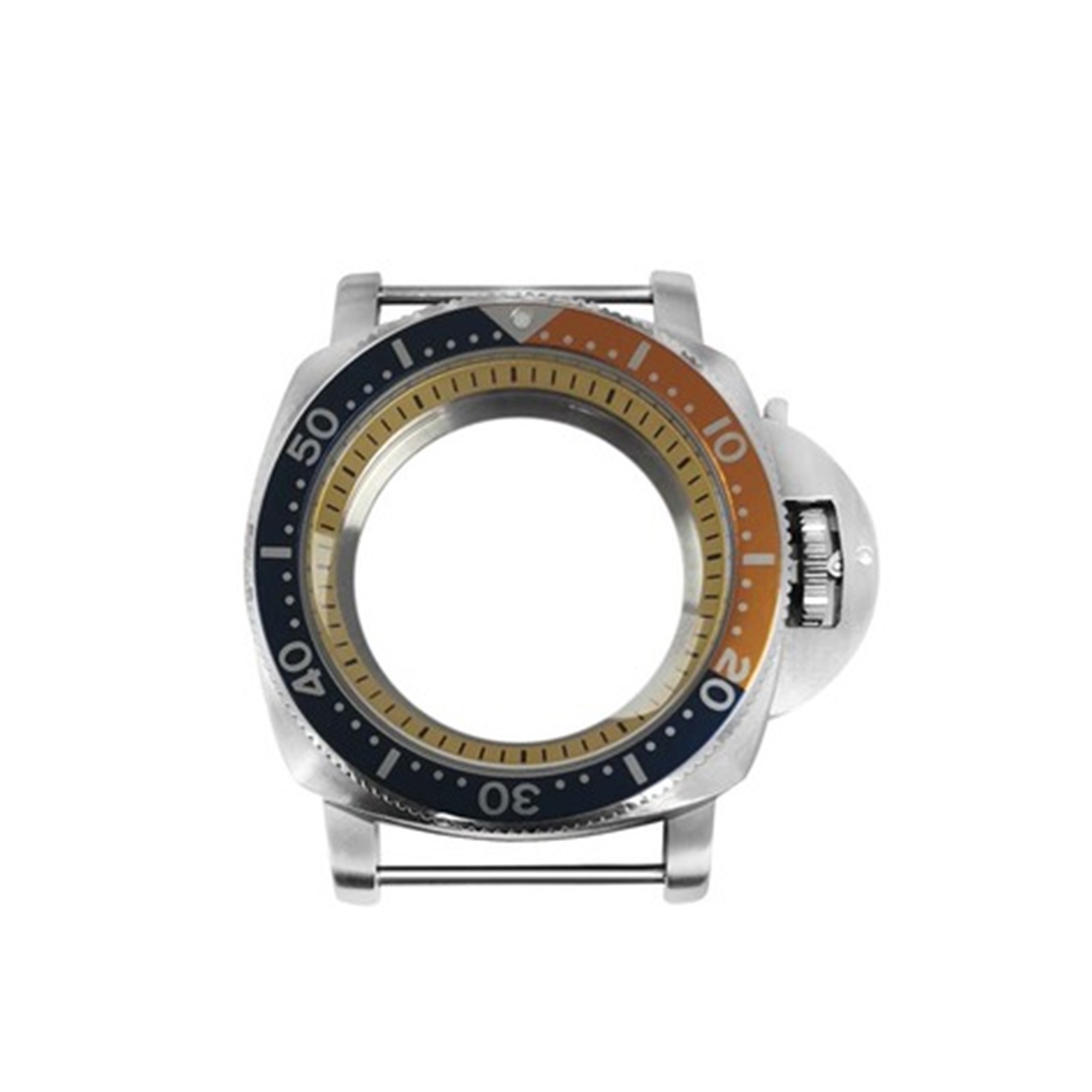For NH35/NH36/4R/7S Stainless Steel Case Bezel Yellow Inner Ring Watch Case Kit