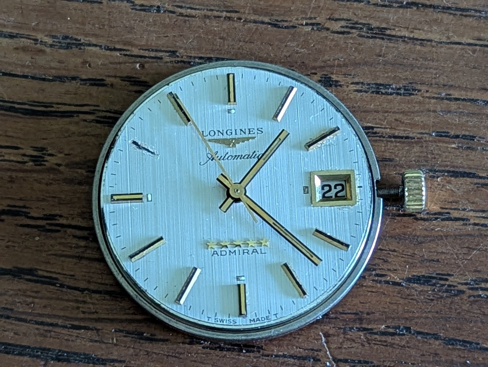 Partial Longines Admiral Cal 501 Movement/Dial/Hands, Good Balance #S498