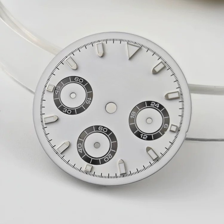 VK63 Chronograph Watch Dial Blue Multi Function Luminous Face Quartz Mod Parts