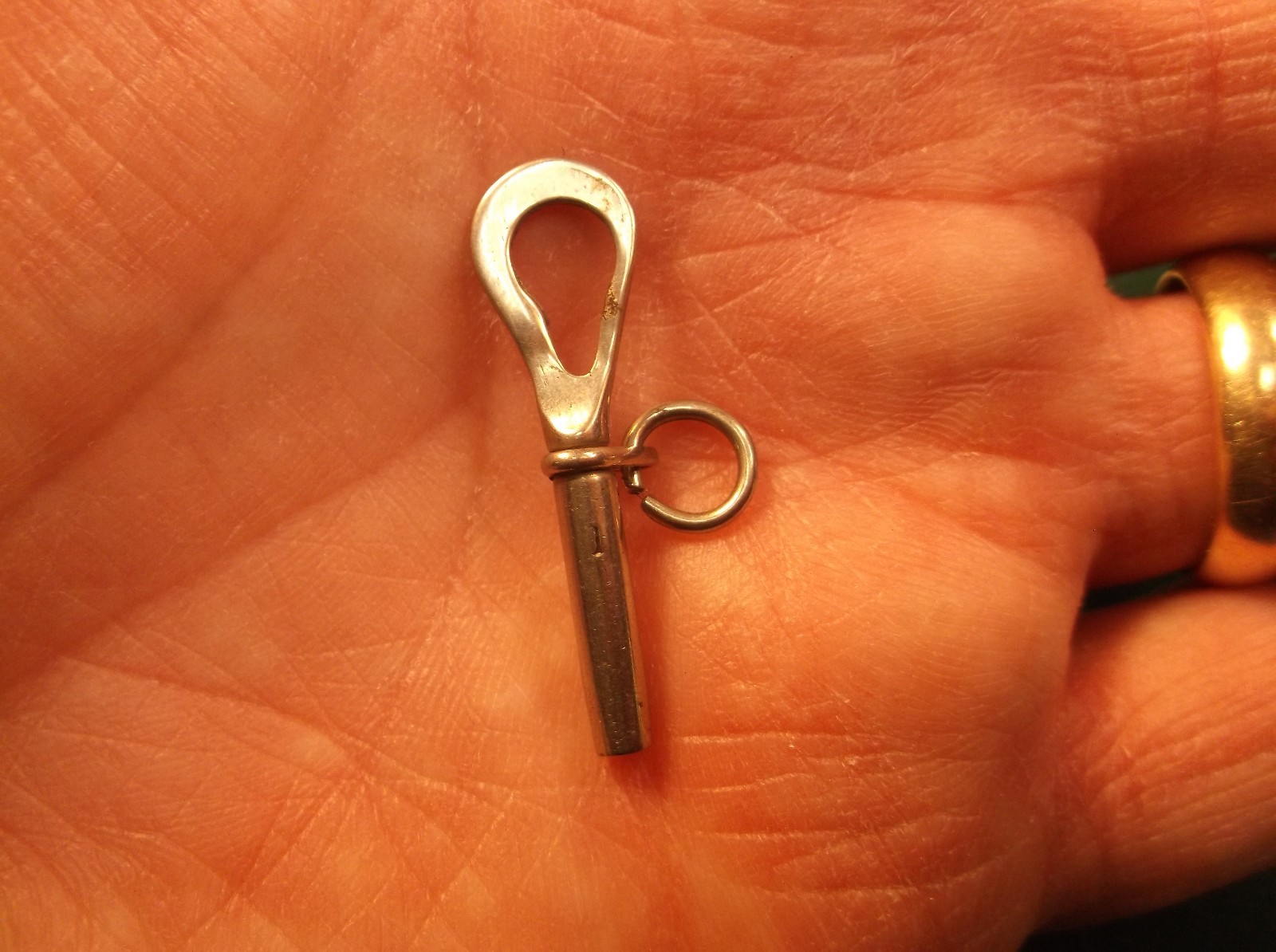 #2 of 2, VERY NICE ANTIQUE VICTORIAN ERA POCKET WATCH KEY, NICKEL PLATED STEEL