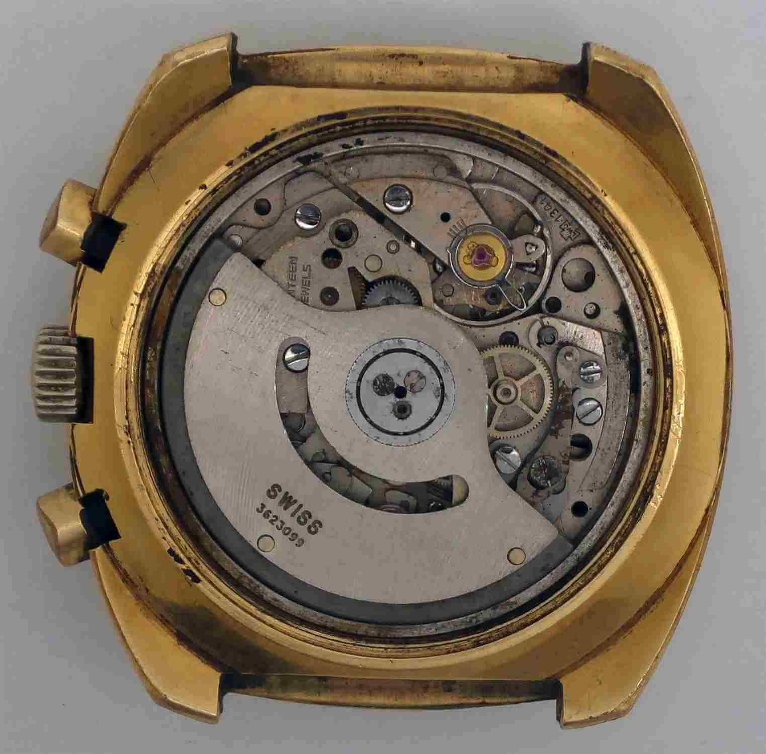 VTG PHILIP MORRIS Gold Plated Chrono. Ref: 9805. Cal: Lemania-1341. Service