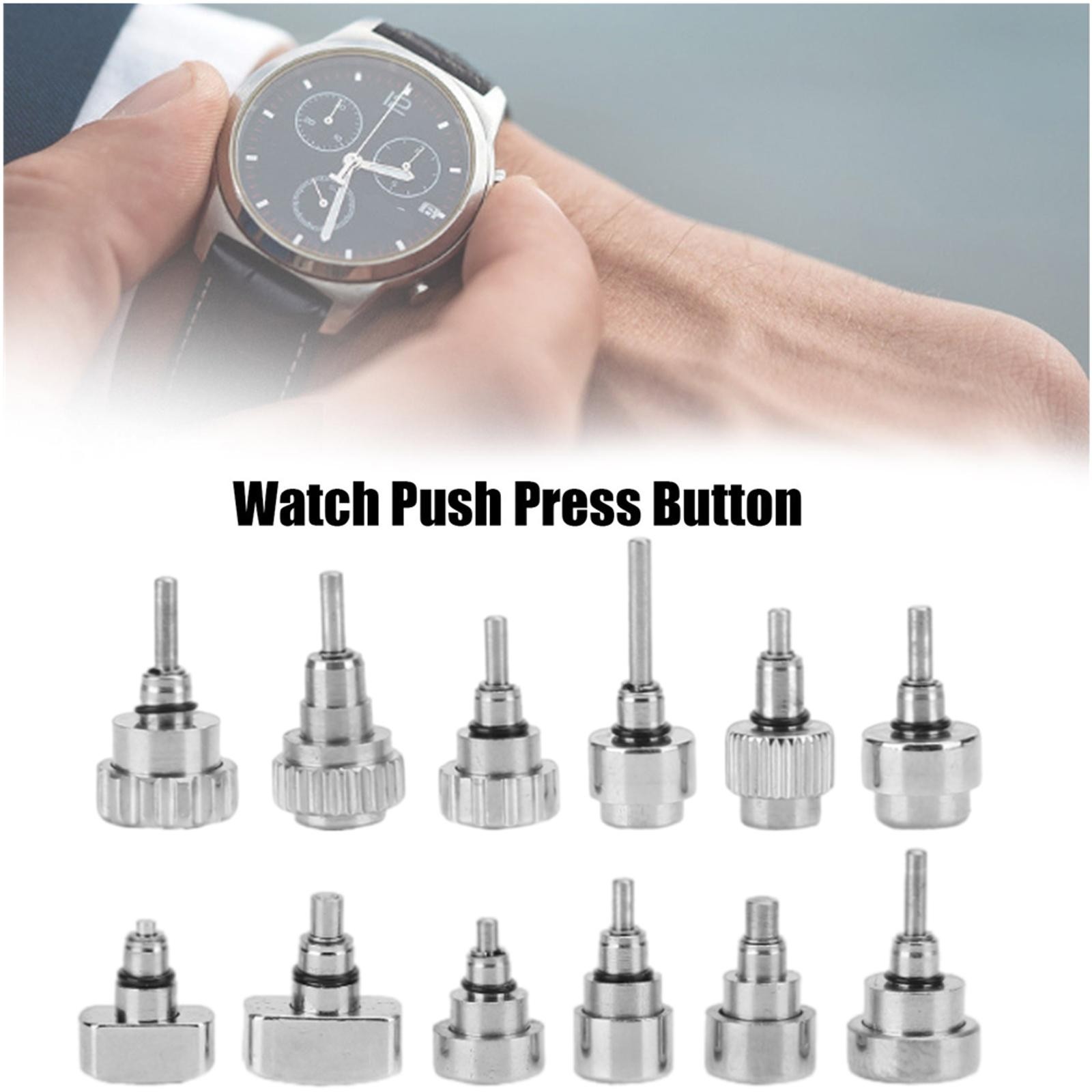 24Pcs Stainless Steel Watch Push Press Button Assortment Watchmaker Repair Kit D