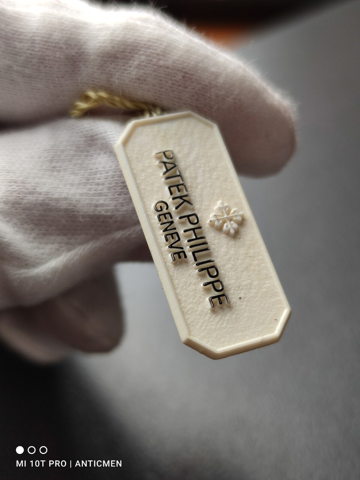 Classic White Patek Philippe Genuine Hangtag. Nice hang tag / label.