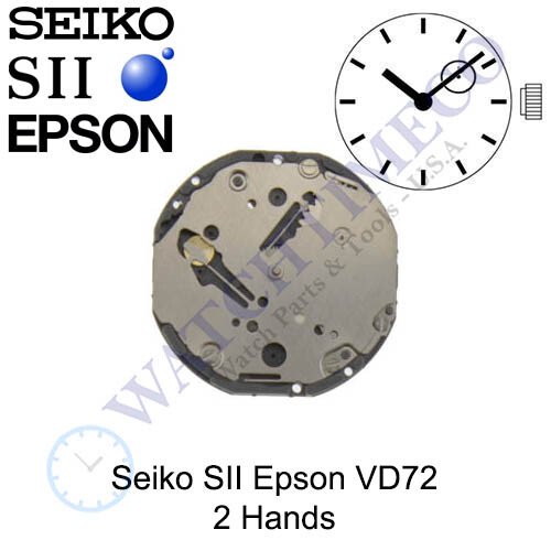 Genuine Seiko SII Epson VD72 Watch Movement Japan 2 Hands