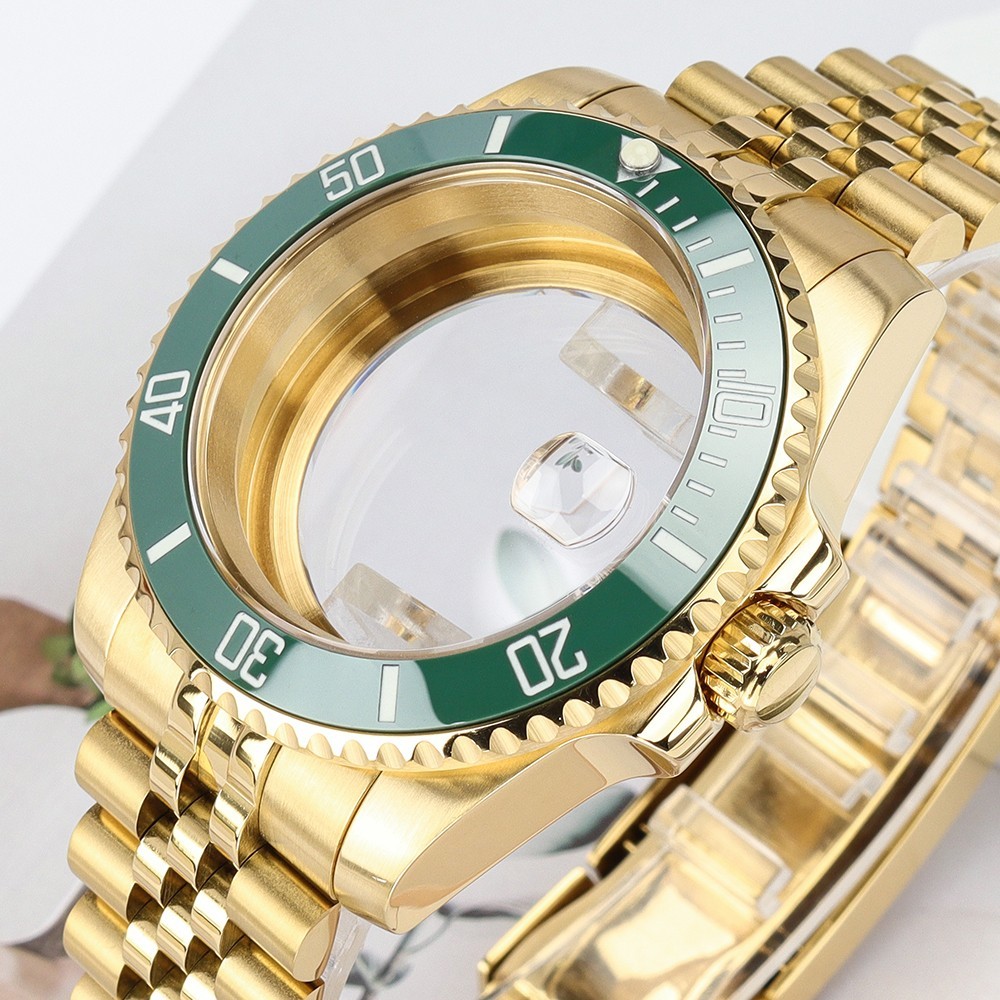 Oyster Perpetual Watch Case Golden 40mm+Bracelet 316L Steel For Seiko NH35 NH36