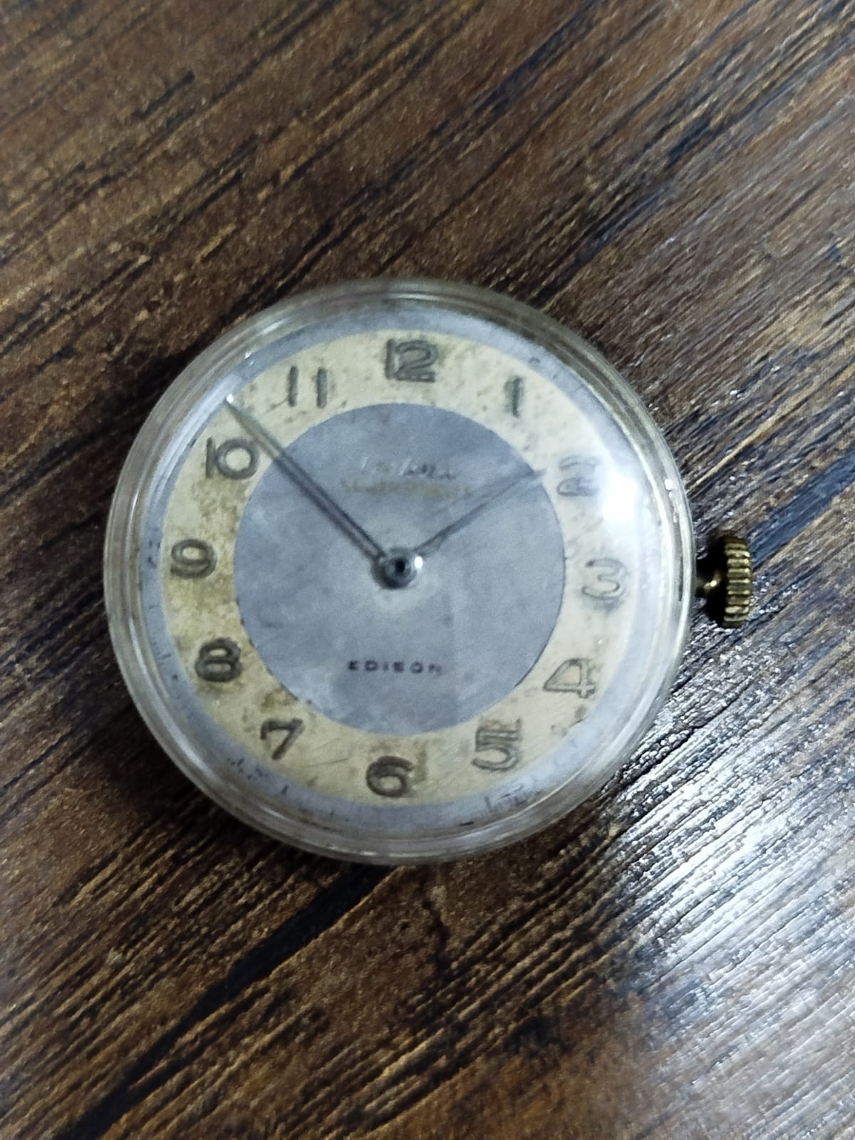 Vintage Cortina Edison Watch Movement Dial Hands Caliber KF 324B Kurth Freres