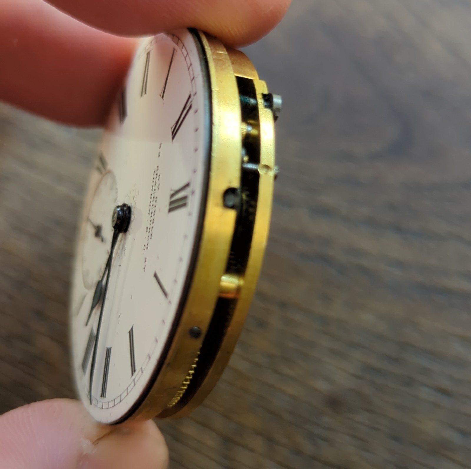 H. Williamson English Pocket Watch Movement 16 Jewels Ticking but Stops (G81)