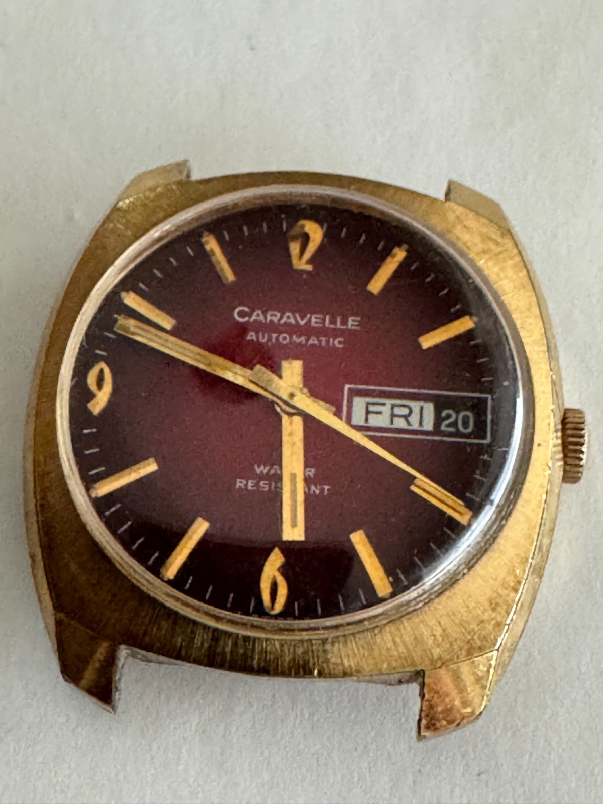 VINTAGE MENS AUTOMATIC BULOVA CARAVELLE WRISTWATCH MOVEMENT W/CASE CAL. 11