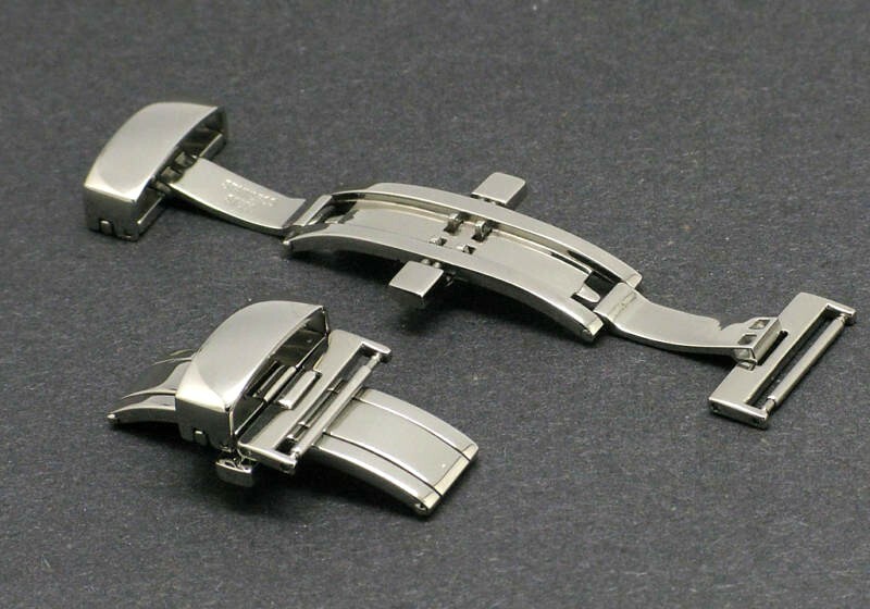 2Pcs 22mm Silver Deployment Deployant Watch Strap Clasp For Leather Watch Strap