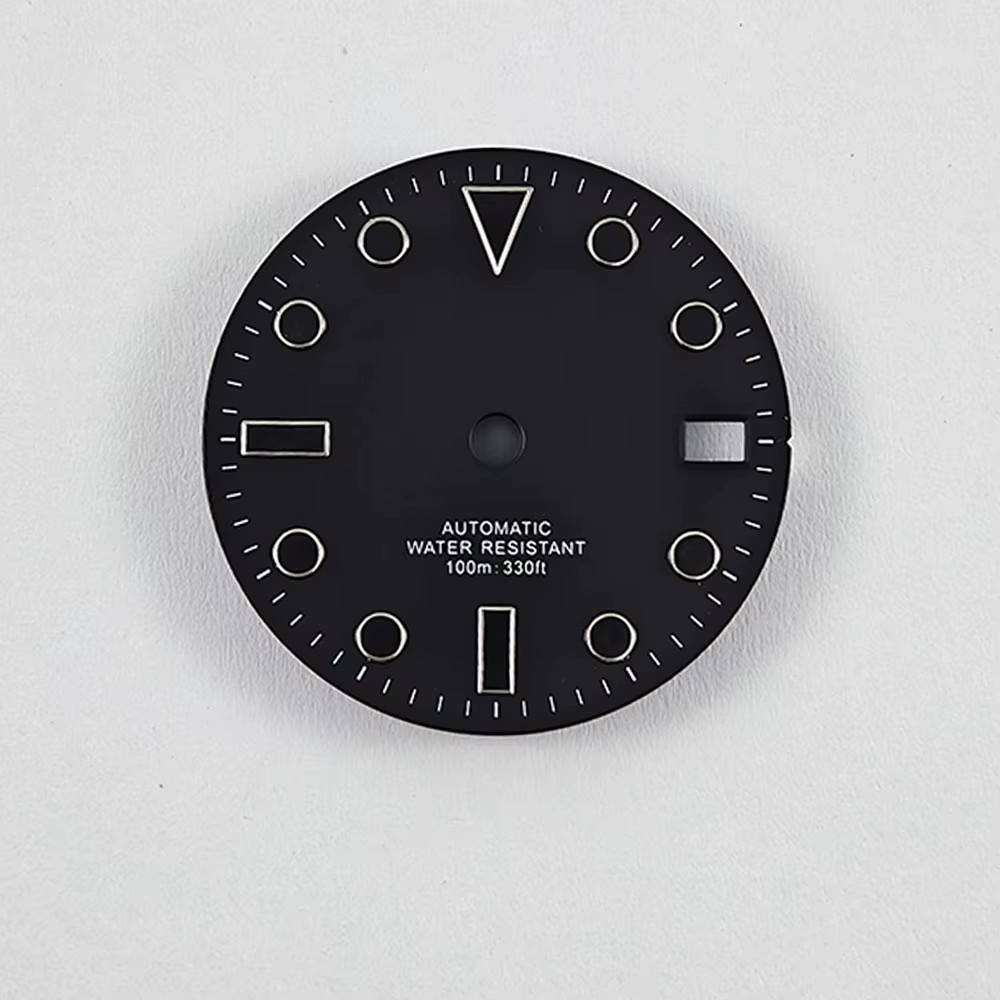 NH35 28.5Mm No Logo Sterile Sanding Watch Dial No Luminous White Black Blue