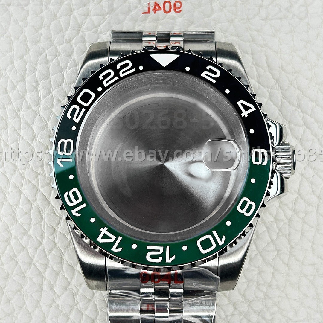 40MM 24 Hour Unidirectional bezel Watch Case and Bracelet Fit Seiko NH35 NH36