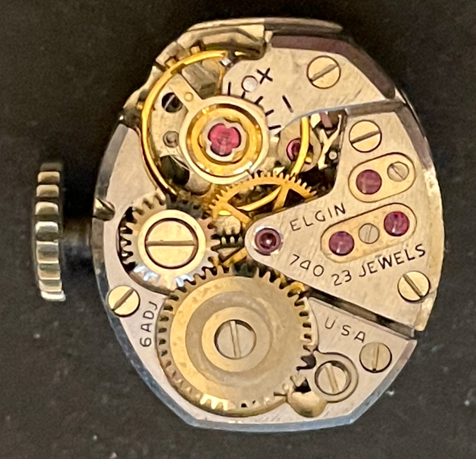 Vintage Lady Elgin Cal 740 Women’s Watch Movement Good Balance 23j 23 Jewels USA