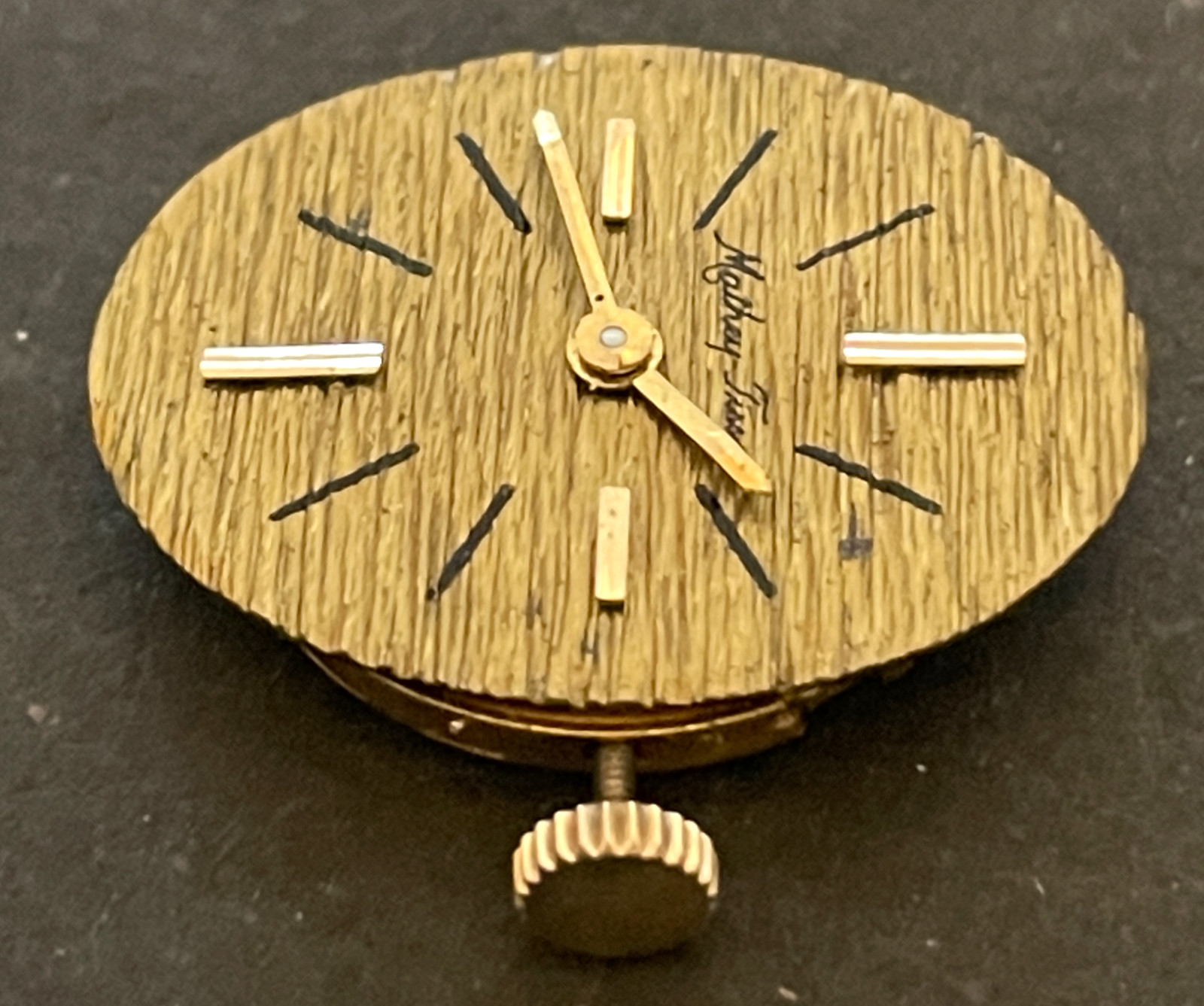Vintage Mathey-Tissot Ladies Watch Movement Running Ticks 17j Gold Dial Swiss