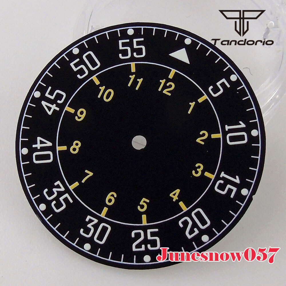 33.6mm Men Black/Sliver Watch Lume Dial Fit NH35A NH36A ETA2824 PT5000 Movement