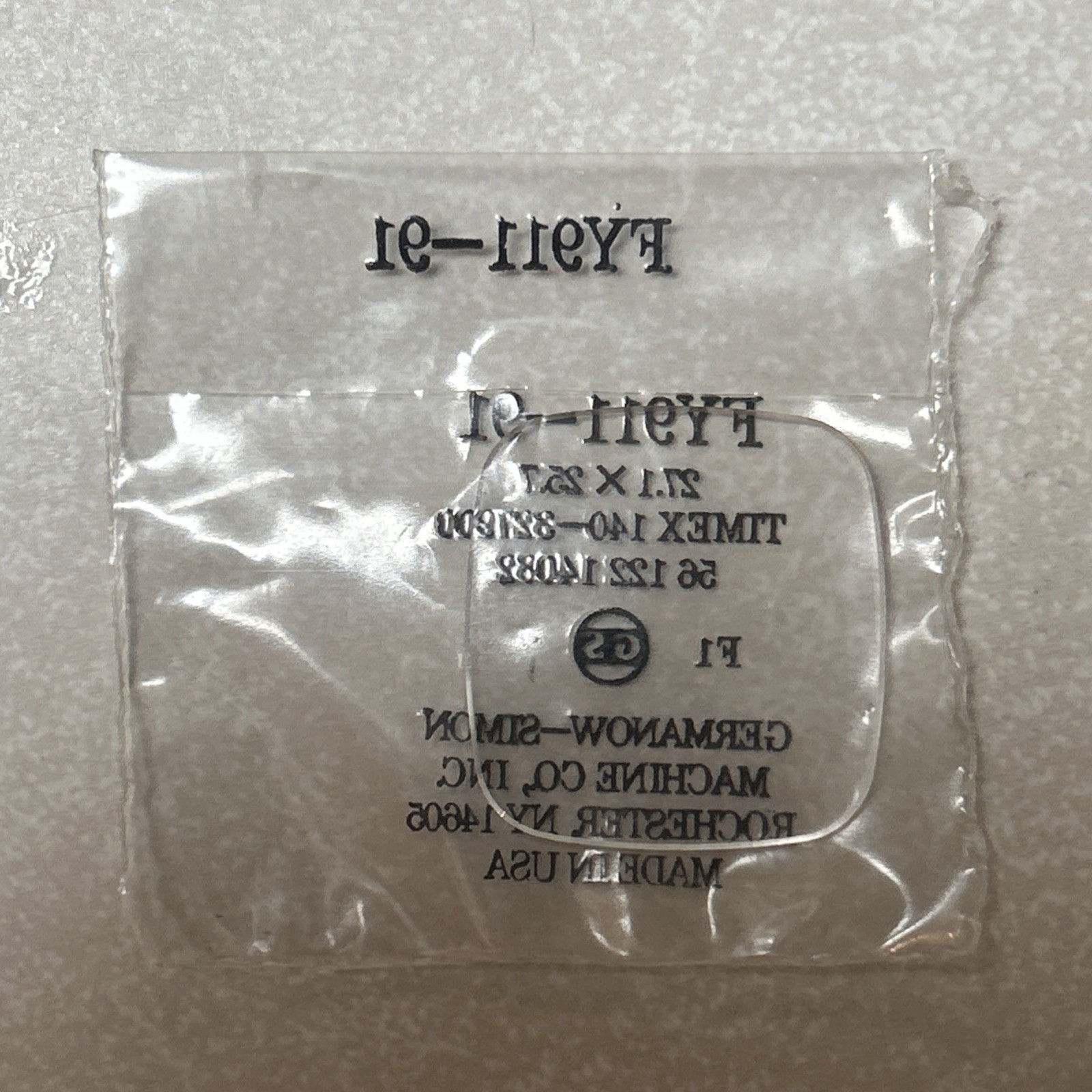 Vintage Germanow-Simon G-S FY911-91 Timex 27.1 X 25.7 Sealed Watch Crystal NOS