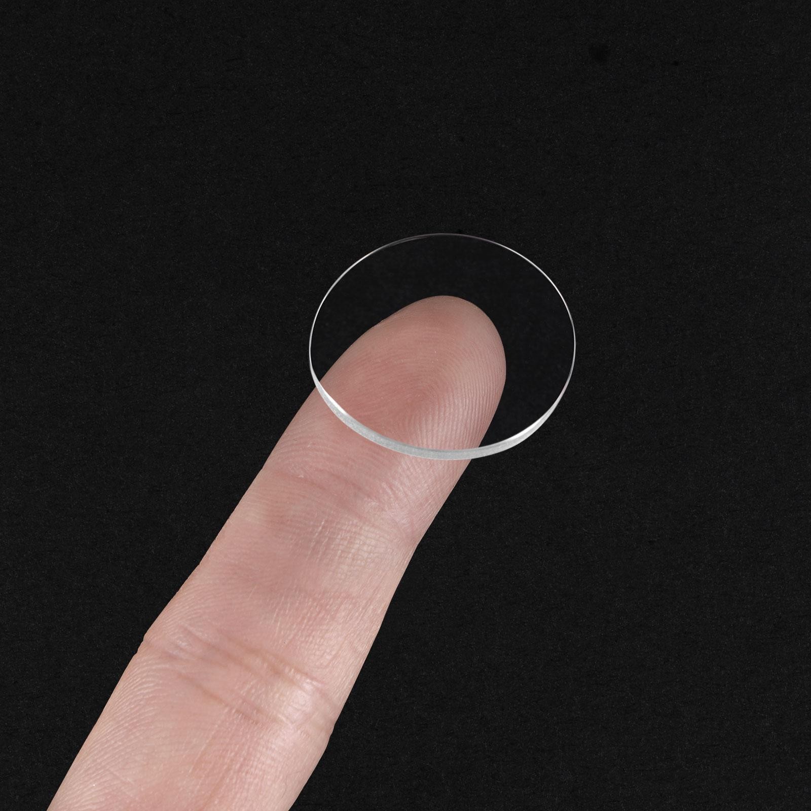 Glass Watch Single Lens Round 21.5mm Dia 1.3mm Edge Thickness, Transparent