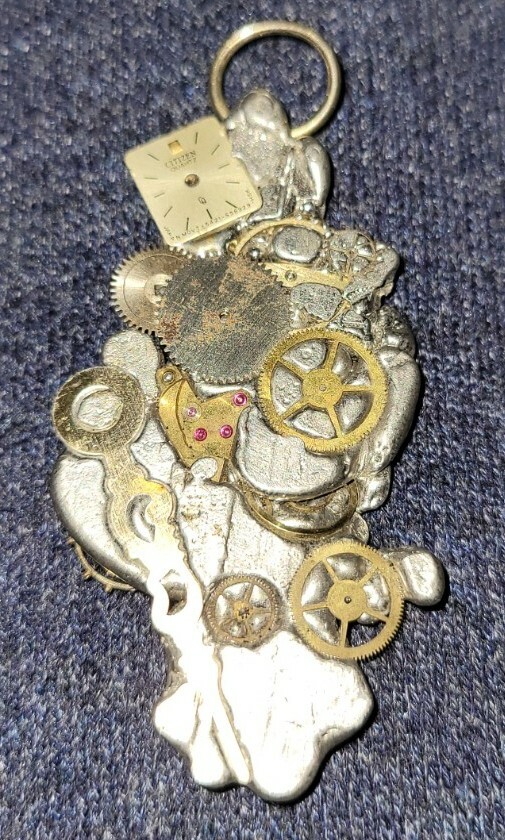 Vtg. Unique Watch clock Dials parts steampunk Necklace charm Original antique