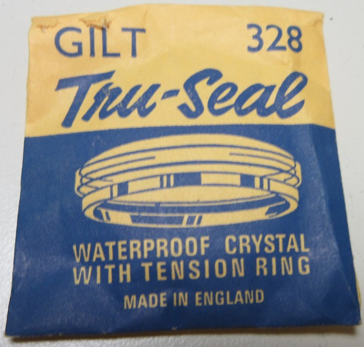 TRU SEAL ROUND WATCH CRYSTAL GILT 328 WATERPROOF WATCHMAKER REPLACEMENT #361