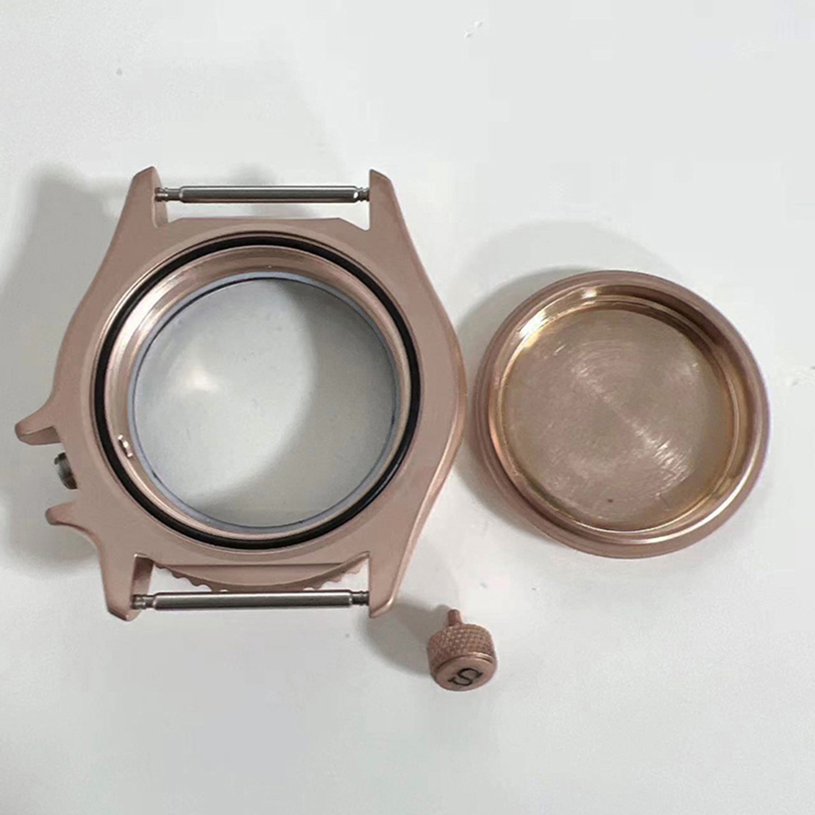 41.5mm Stainless Steel Rose Gold Watch Case For NH35/NH36/4R Movement