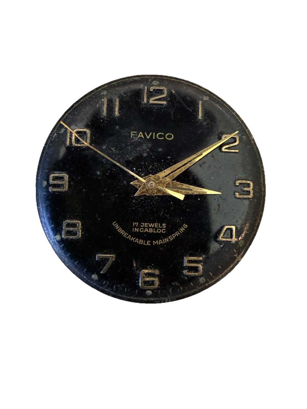 Vintage Favico 17 Jewels Incabloc ST1686 Watch Dial Movement Parts Not Running