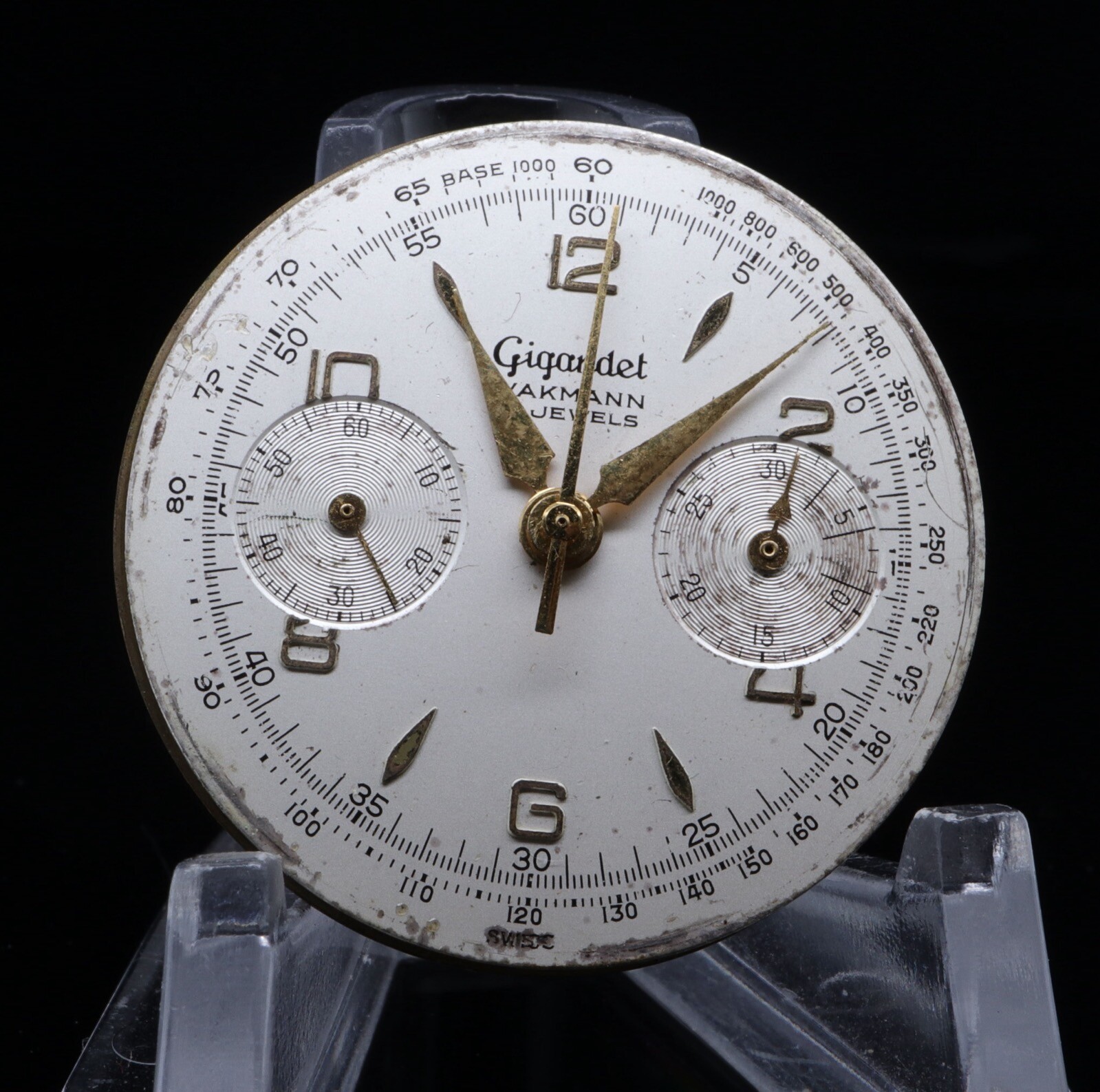 Vintage Wakmann Chronograph Movement & Dial Cal Valjoux 92