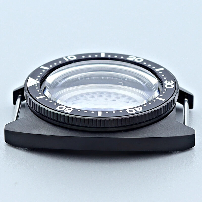 41mm Turtle PVD Black Watch Case Stainless Steel Sapphire Glass For Seiko NH35