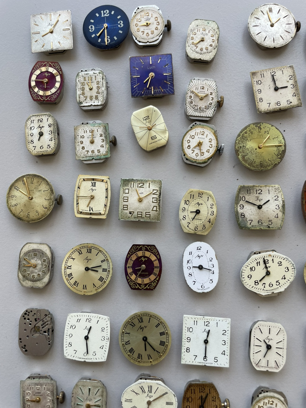 90 Pcs Mechanisms Soviet Woman Watch Movements 14×18 Steampunk Art repair DIY